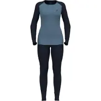 Odlo Femmes, T-shirt fonctionnel, Ensemble Active Warm (M), Bleu, M