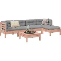 vidaXL Ensemble de 6 canapés de jardin avec coussins en bois massif de douglas