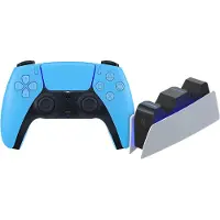 Sony PlayStation 5 DualSense Manette Sans Fil Starlight Blue + BlueBuilt Station de Charge