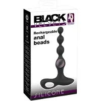 Black Velvets - plug anal vibrant à perles - silicone noir