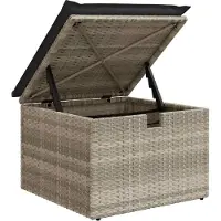 vidaXL Ensemble de salon de jardin 6 pièces avec coussins gris clair Poly rotin