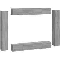 vidaXL Ensemble de 8 meubles TV Gris Sonoma Bois composite