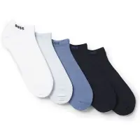 BOSS Lot de cinq paires de chaussettes basses en coton mélangé avec logo