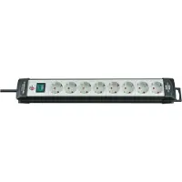 Brennenstuhl Premium-Line extension socket H05VV-F 3G1,5 - Rallonge - entrée, entrée alimentation - prises de sortie : 8 (alimentation) - 3,0m - noir, gris clair (1951580100)