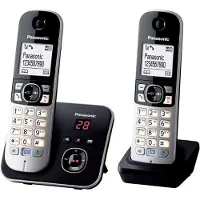 Panasonic Téléphone sans fil duo dect avec répondeur noir/argent - - KXTG6822 -