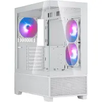 Silverstone SST-LD05-W-ARGB - Panorama Tower Micro-ATX Computer Case, white (ATX), Boîtier PC, Blanc