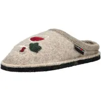 Iesse Schuh Pantoufle beige chiné / sapin / rouge / blanc