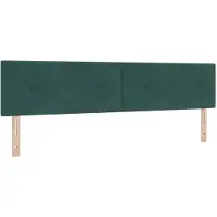 vidaXL Tête de lit LED avec bandes lumineuses LED vertes 200 cm velours