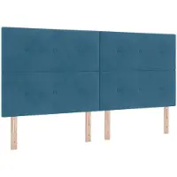 vidaXL Tête de lit LED avec bandes lumineuses LED bleues 200 cm en velours