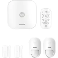 Yale Kit de démarrage d'alarme intelligente 7 pièces : unité de contrôle, clavier, télécommande, 2 détecteurs de mouvement, 2 détecteurs d'ouverture de porte/fenêtre