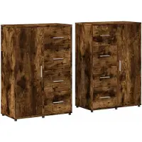 vidaXL Sideboards 2 pcs. Chêne fumé 60x31x84 cm Bois composite