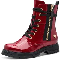 Marco Tozzi Chaussures de ville pour femmes , bottines à lacets, couleur rouge, style décontracté