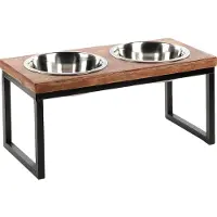 Flamingo Ecuelle pour boire et manger avec support Tommy, dimensions : 60 x 28 x 28,5 cm