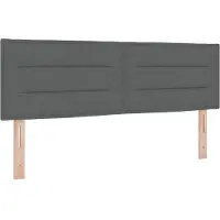 vidaXL Tête de lit LED avec barres lumineuses LED gris foncé 160 cm Tissu
