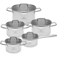 Gerlach Induktionstopf-Set (5-teilig), Poêle + casserole, Argent