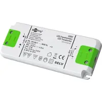 Goobay 65581 Transformateur LED à courant constant 350 mA, 12 W, super-plat, blanc-vert - pour LED à courant constant 350 mA jusqu'à 12 W de charge totale dans la plage de tension 19-34 V (DC)