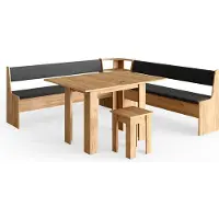 Vicco Groupe de banquettes d'angle Roman Chêne de force doré 210x210cm avec table, Model 34324