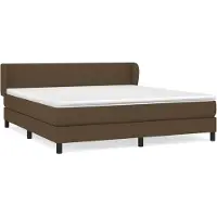 vidaXL Lit boxspring avec matelas brun foncé 180x200 cm Tissu