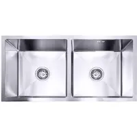 Lendo Online Évier de Cuisine Double Bac Inox 87×44 Argent