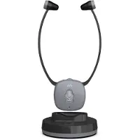 Meliconi 497339 écouteur/casque Sans fil Stéthoscope TV Socle de chargement Noir, Gris