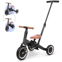 Zesso Billy 4-in-1 Vélo enfant avec barre de poussée Gio Gris