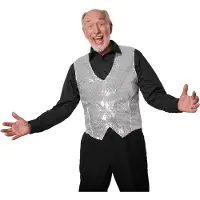 TecTake Hommes, Veston, Veste à paillettes pour hommes, Argent, (L)