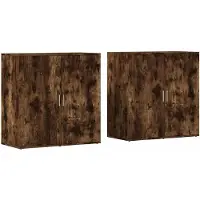 vidaXL Sideboards 2 pcs. Chêne fumé 79x38x80 cm Bois composite