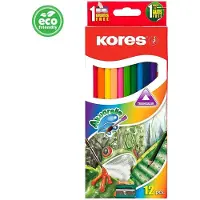 Kores Crayons de couleur "Akuarelle", triangulaire, étui de 12 pièces en bois de tilleul, forme (12 x)