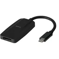 Deltaco Adaptateur USB-C vers DisplayPort, 32.4 Gbit / s, 8K à 30Hz - Noir (2 cm), Adaptateur données + vidéo, Noir
