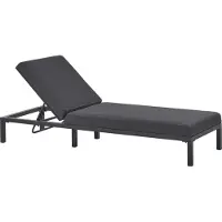Beliani Chaise longue de jardin Tissu gris graphite Cadre en aluminium Dossier réglable et inclinable Mousse rembourrée à séchage rapide Style moderne