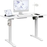 Vinsetto Bureau à hauteur réglable électriquement, 120 x 60 cm, blanc