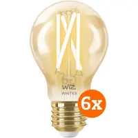 WiZ Connected WiZ Ampoule à Filament Connectée Classique Or Lot de 6 - Lumière Blanche Chaude à Lumière Blanche Froide - E27