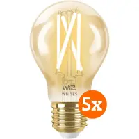 WiZ Connected WiZ Ampoule à Filament Connectée Classique Or Lot de 5 - Lumière Blanche Chaude à Lumière Blanche Froide - E27