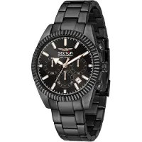 Sector Chronographe à quartz édition limitée, boîtier noir, bracelet acier, Noir, (Chronographe, 41 mm)