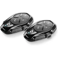 Interphone Intercom moto HD double, 4 personnes, 1 km, 20 h autonomie, GPS, waterproof, universel 2024 (Jeu de 2)