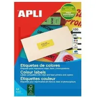 APLI Étiquettes d'adresse, 210 x 297 mm, jaunes
