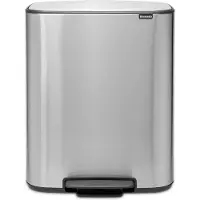 Brabantia Bo Poubelle à Pédale 60 Litres Inox Anti-traces de Doigts