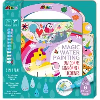 MG DYSTRYBUCJA Cahier de coloriage aquatique, autocollants et jeux, portable - Licornes