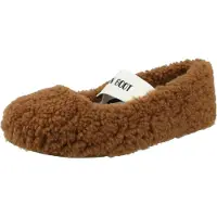 Moon Boot pour femme. 80D2400010 Ballerines en cuir de shearling marron (38), Plat, Aucun, Casuel