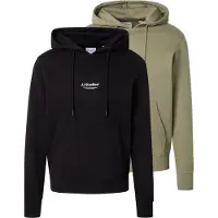 Jack & Jones Sweat-shirt 'JJESOHO' kaki / noir / blanc