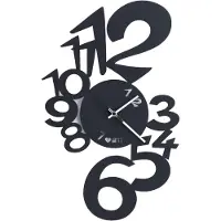 ARTI & MESTIERI Horloge Murale Lupin Design Moderne Noir Fabriquée En Italie, Acier, D. 50 Cm, Style Minimal Pour Salon, Cuisine, Bureau