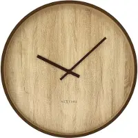 Nextime Horloge murale silencieuse de 50 cm, style Japandi, marron foncé/marron clair