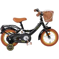 Volare Vélo Ashley 12 pouces pour filles – Noir, deux freins à main, selle et guidon réglables