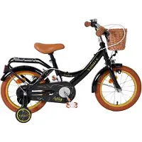 Volare Vélo Ashley 14 pouces pour filles, noir, avec deux freins à main, pneus à air et garde-chaîne fermé