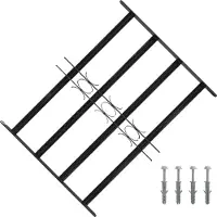 vidaXL Grille de fenêtre 75,5 x 60 cm, acier thermolaqué noir