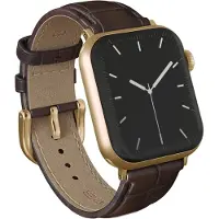 Burga Bracelet en cuir véritable Apple Watch | 38/40/41/42 mm - Espresso / Gold