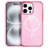 IMoshion Coque Pailletée avec MagSafe pour Apple iPhone 16 Pro Max - Paillettes Rose