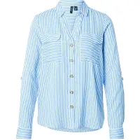 Vero Moda Chemisier 'VMBumpy' bleu ciel / blanc