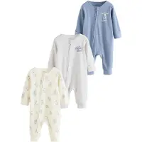 Next Pyjama beige clair / bleu-gris / gris clair