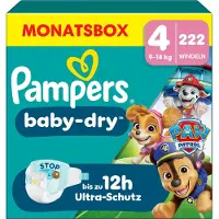Pampers Windeln Baby Dry Gr.4 (9-14 kg) Limited Edition Paw Patrol, Monatsbox, 222 St